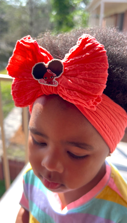 Soft Nylon Princess Charm Baby/Toddler Headband - Orange