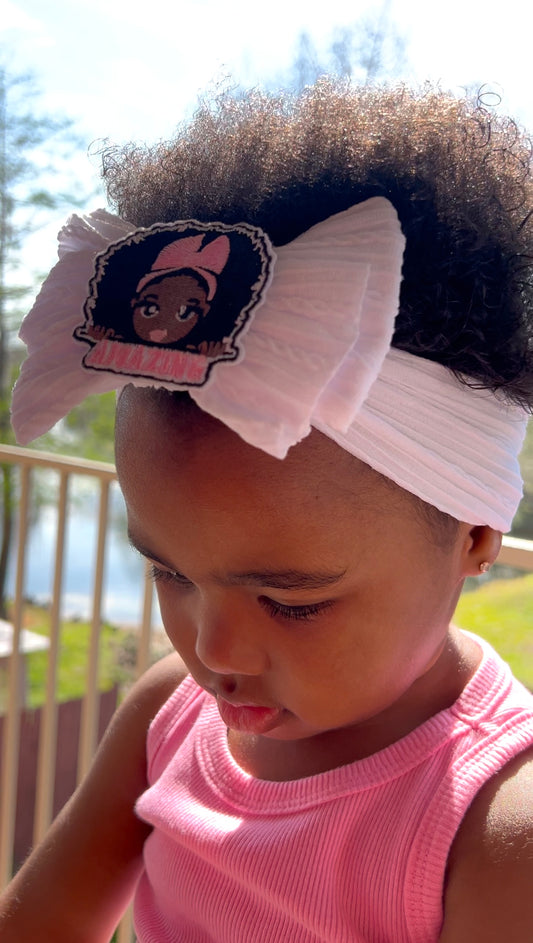 Soft Nylon Princess Charm Baby/Toddler Headband - White