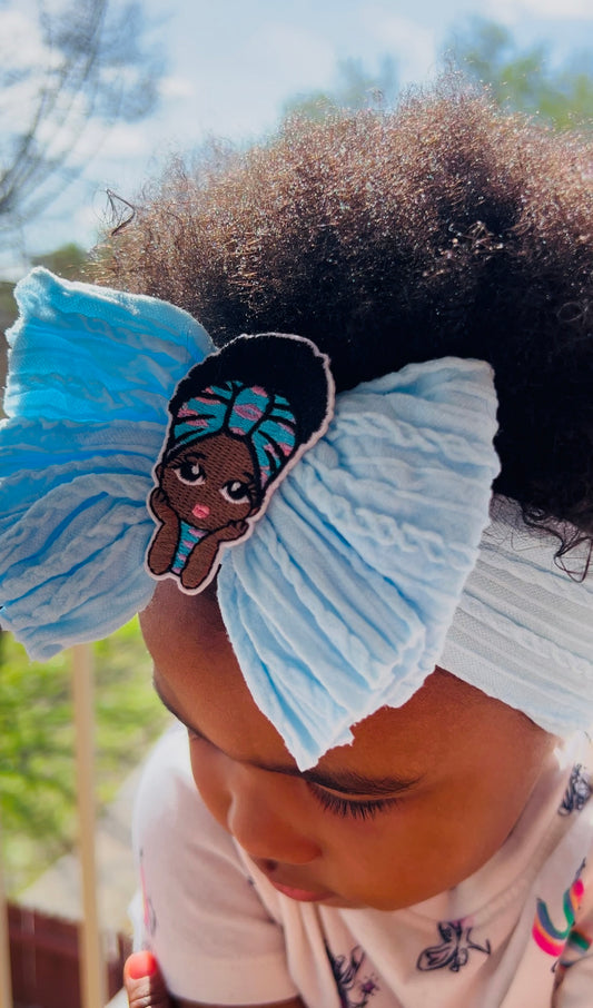 Soft Nylon Princess Charm Baby/Toddler Headband - Light Blue