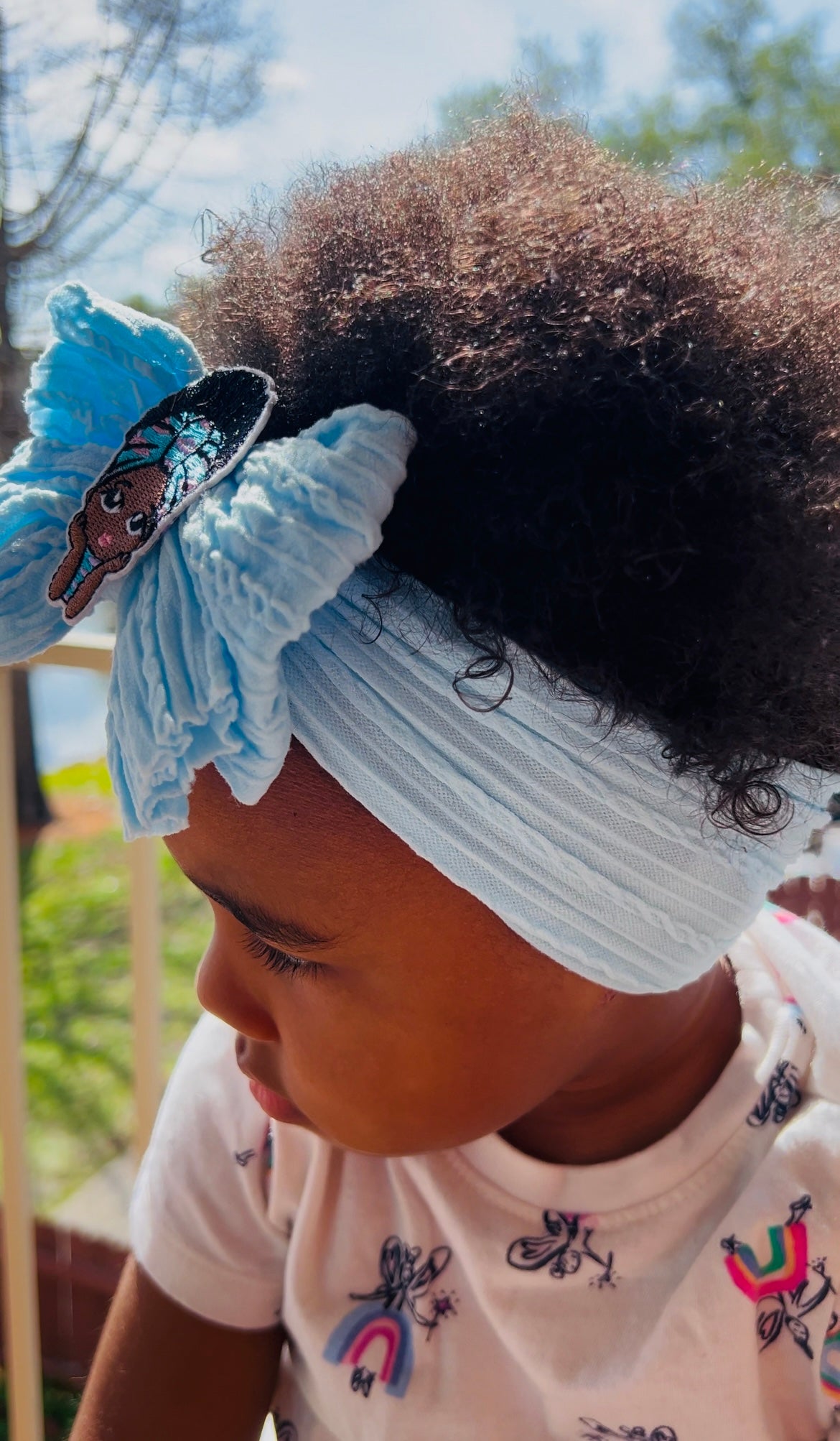 Soft Nylon Princess Charm Baby/Toddler Headband - Light Blue
