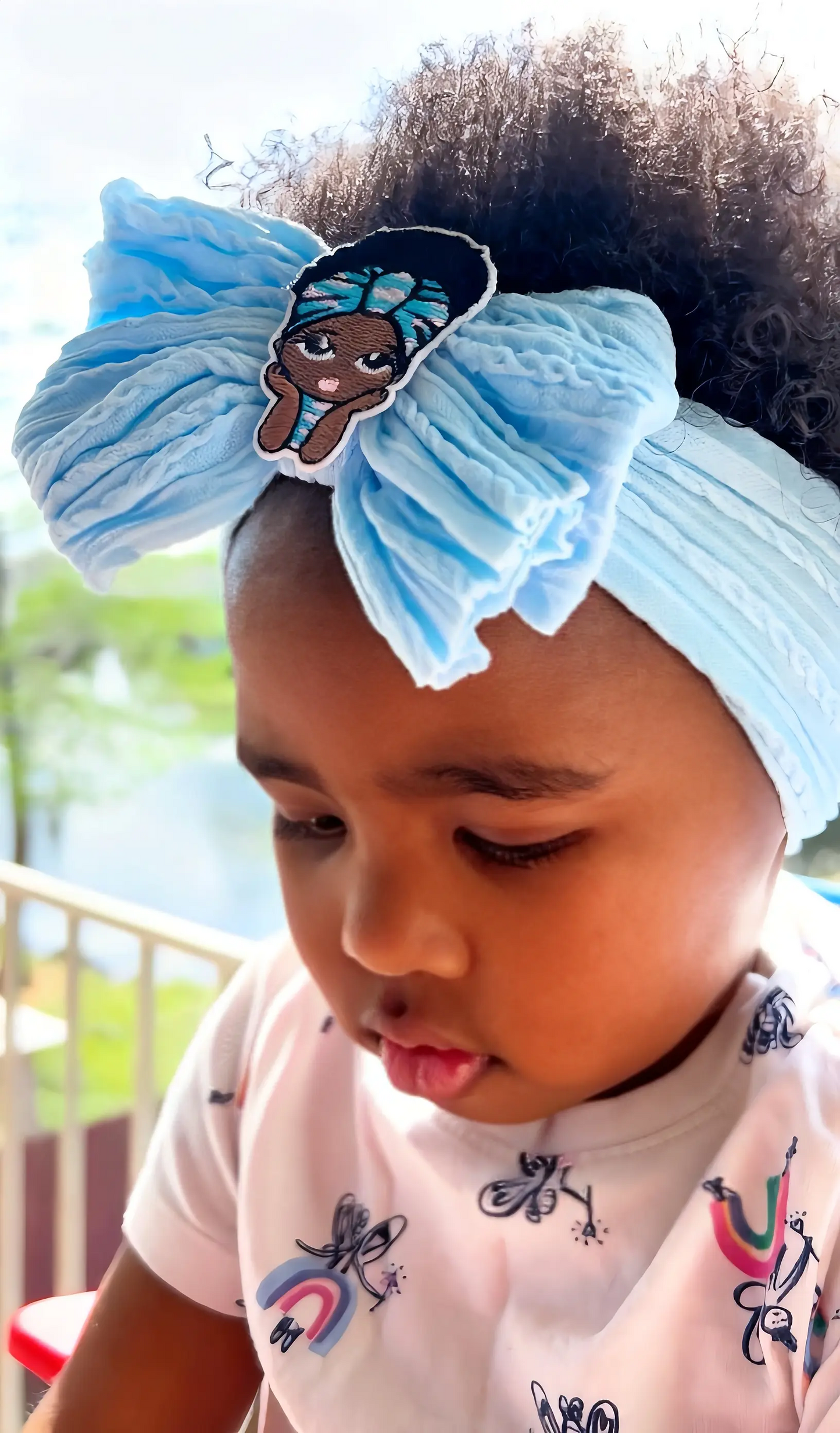 Soft Nylon Princess Charm Baby/Toddler Headband - Light Blue