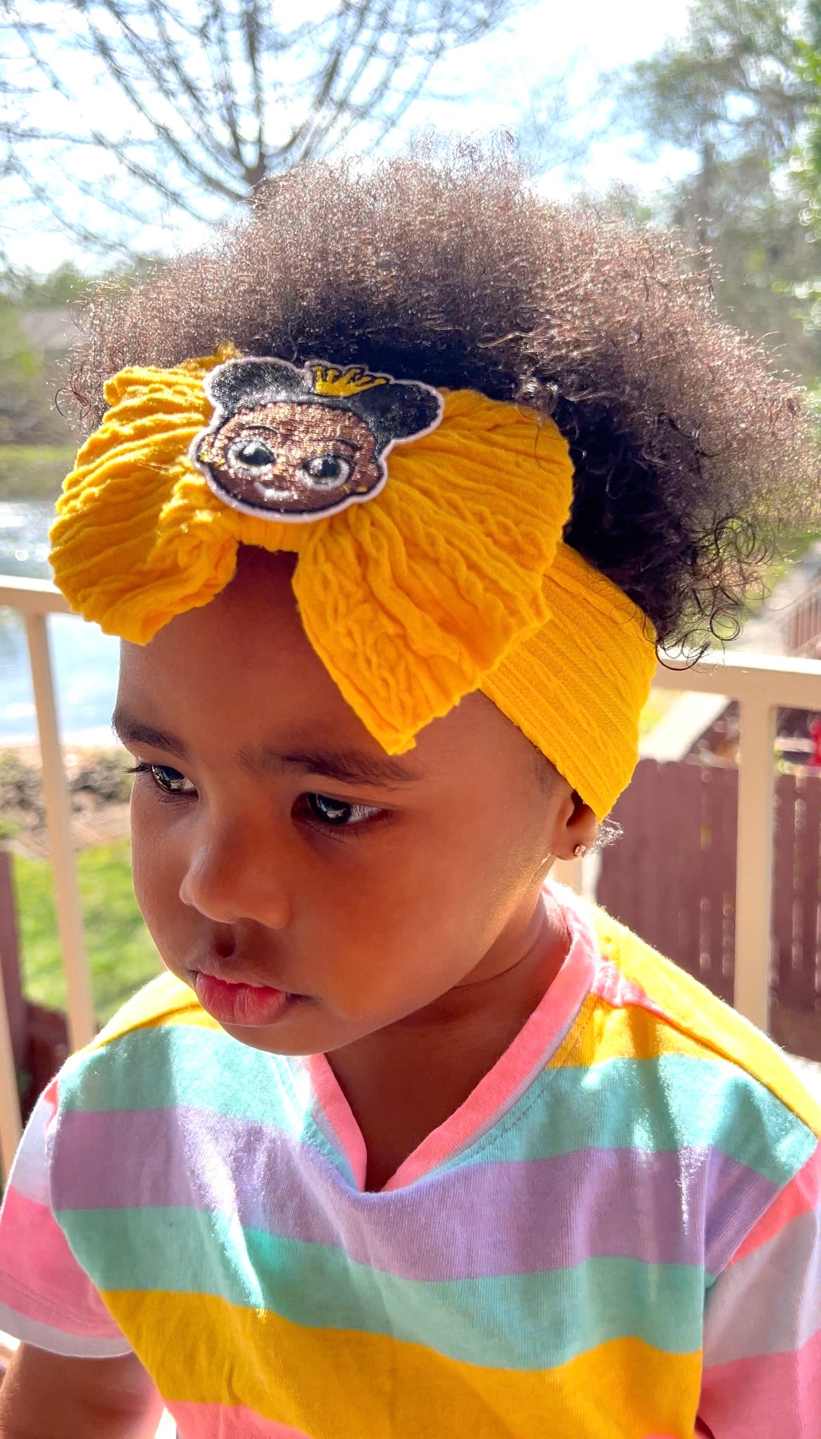 Soft Nylon Princess Charm Baby/Toddler Headband - Yellow